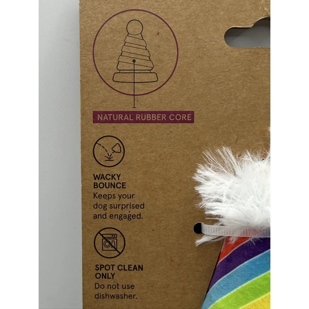 Bark Super Chewer Treat Yourself Dog Toy Rainbow Rip + Reveal Medium-Large